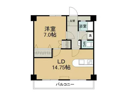 メゾンコンフォート(1LDK/3階)の間取り写真