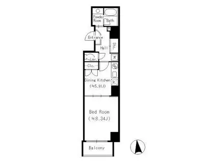 PERIDOT内平野町(1DK/8階)の間取り写真