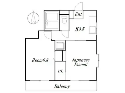 ヴィスタハウス(2K/5階)の間取り写真