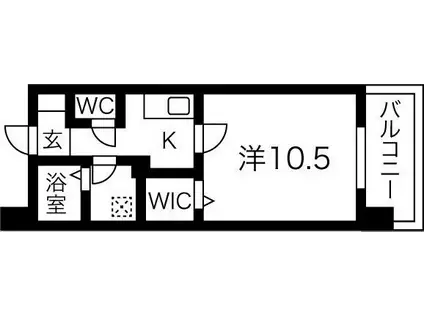 TMK江坂(1K/6階)の間取り写真