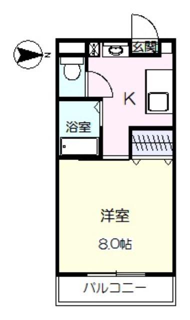 グリーングラス(1K/3階)の間取り写真