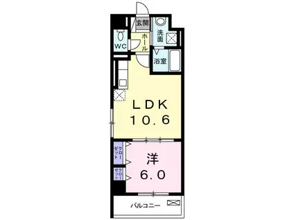 グレイスフル イースト(1LDK/3階)の間取り写真