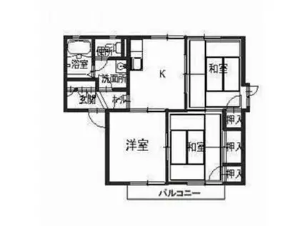 緑台ハイツ(3K/2階)の間取り写真