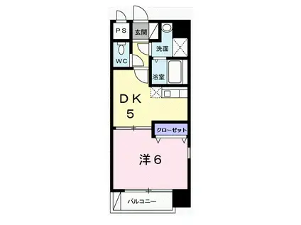 プレジデンシャル白山(1DK/1階)の間取り写真