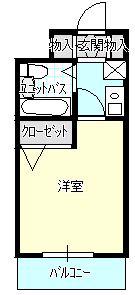 リーセントパレス宮崎(1K/4階)の間取り写真