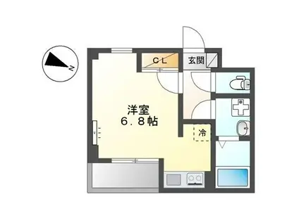 GRAND NEXT上池台(ワンルーム/2階)の間取り写真