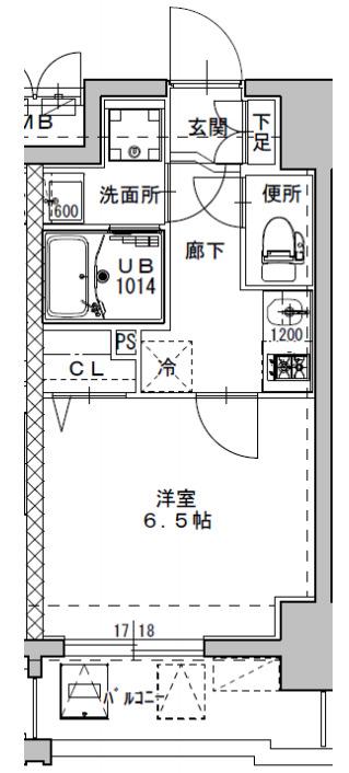 ミラージュパレス南堀江(1K/8階)の間取り写真