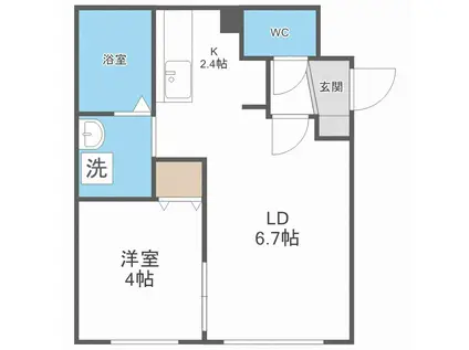 ARTISARA(1LDK/4階)の間取り写真