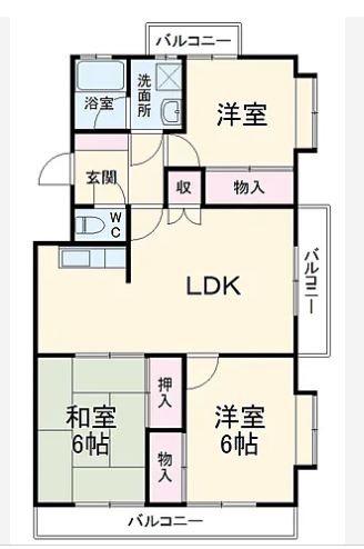 レジデンスYS(3LDK/1階)の間取り写真