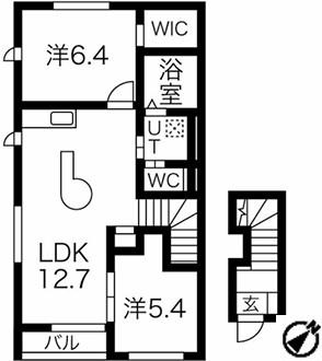 シャルメゾン(2LDK/2階)の間取り写真