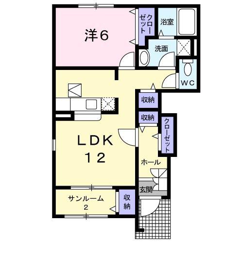 アルボーレ(1LDK/1階)の間取り写真