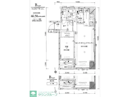 レジデンシャルスター立川(1SLDK/5階)の間取り写真