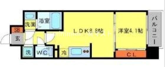 セレニテ本町エコート(1LDK/5階)の間取り写真