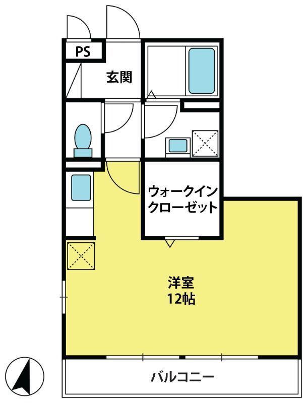 グレイスコートII(ワンルーム/1階)の間取り写真