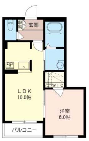 スリーエイトナイン(1LDK/3階)の間取り写真