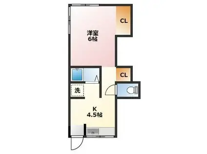 ラテール東寺尾II(1K/1階)の間取り写真