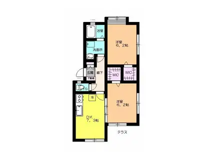 ガーラサントクII(2DK/2階)の間取り写真