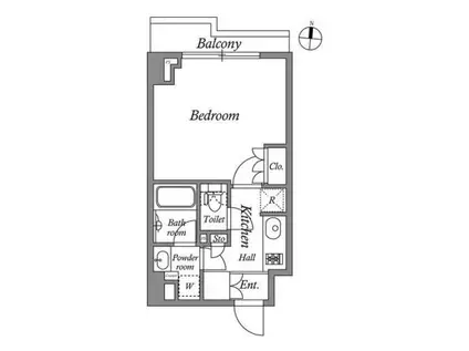 レジデンス清澄白河スクエア(1K/4階)の間取り写真