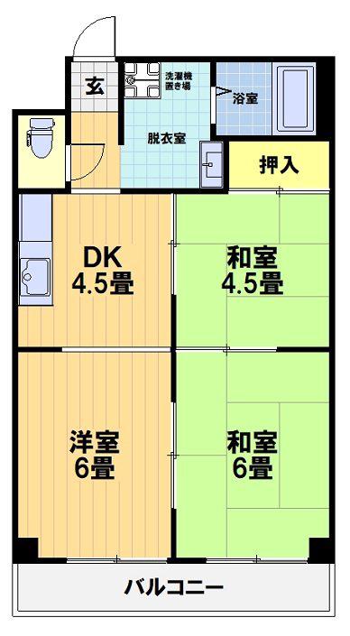 西京極ガーデンハイツ(3DK/5階)の間取り写真