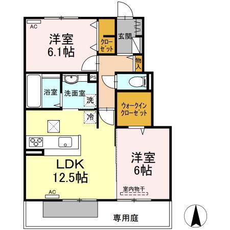 ＪＲ高徳線 佐古駅 徒歩12分 2階建 築12年(2LDK/2階)の間取り写真