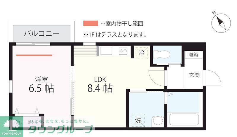 QUIET CRAB HOUSE TOGETHER 上大岡(1LDK/2階)の間取り写真