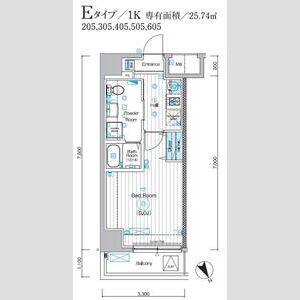 MAXIV ALIVE堀切菖蒲園(1K/4階)の間取り写真