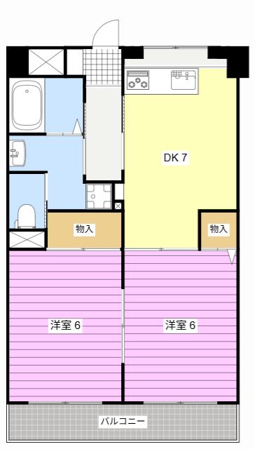 YOU STAGE SHIKATANI(2DK/4階)の間取り写真