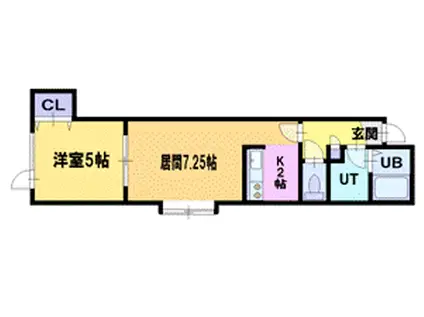 アリエスII(1LDK/2階)の間取り写真