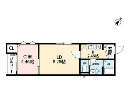 立川セイワレジデンスIII(1LDK/3階)の間取り写真