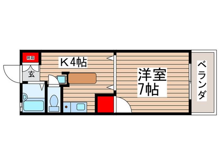 フォレスト6(1K/1階)の間取り写真