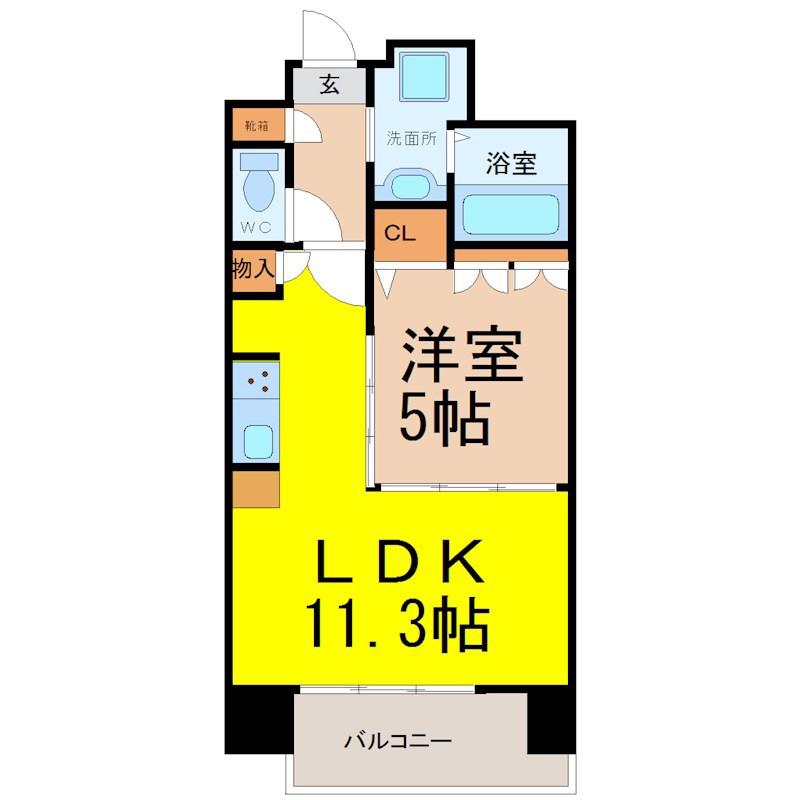 ANGELINA(1LDK/4階)の間取り写真