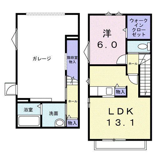 ガレージハウスヤナセ(1LDK/1階)の間取り写真