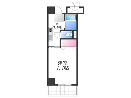 浜中マンション(1K/2階)の間取り写真