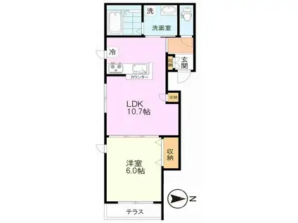 ピアッツァ吉祥寺(1LDK/1階)の間取り写真