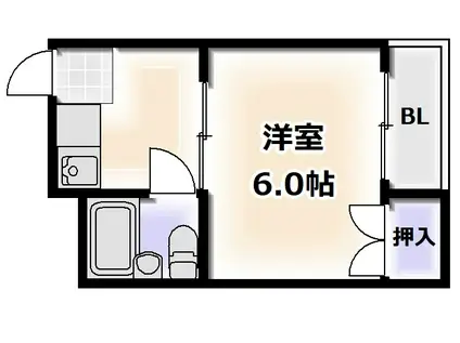 マンションいずみ(1K/2階)の間取り写真