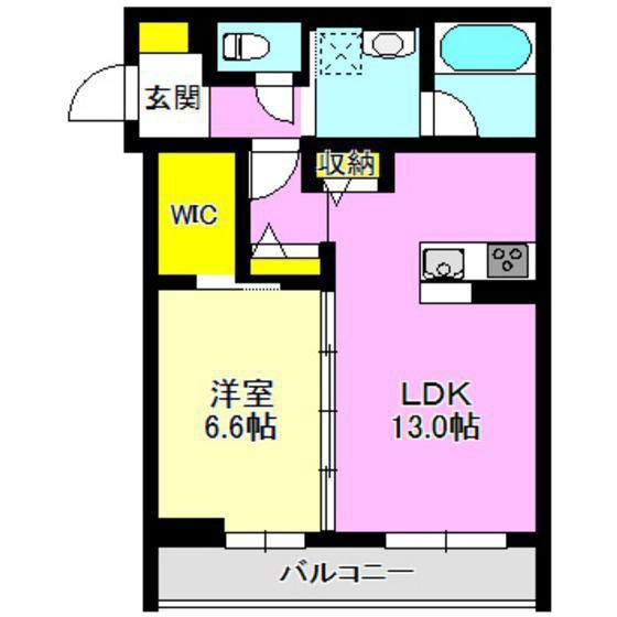 シャーメゾン表町(1LDK/1階)の間取り写真