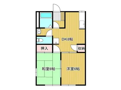 リベラルハイツ(2DK/1階)の間取り写真