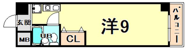 マブランシェット弦月(ワンルーム/4階)の間取り写真