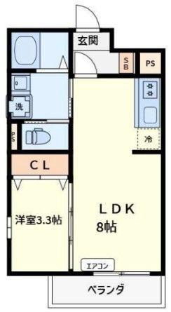 アバンテ向島(1LDK/3階)の間取り写真