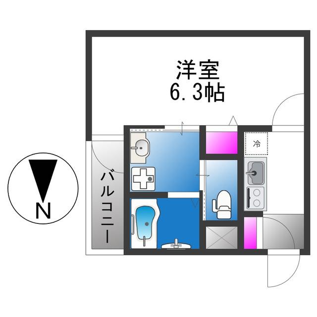 H-MAISON平野本町(1K/1階)の間取り写真