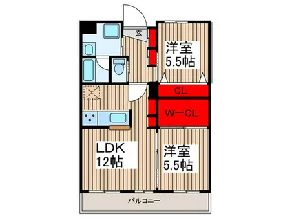 コンフォートグリーン(2LDK/2階)の間取り写真