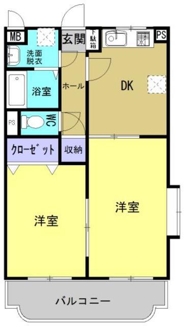 アンシャンテ・N(2DK/1階)の間取り写真