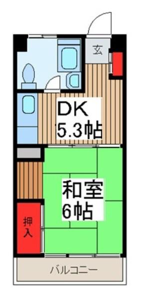 トーシンコーポ(1DK/3階)の間取り写真