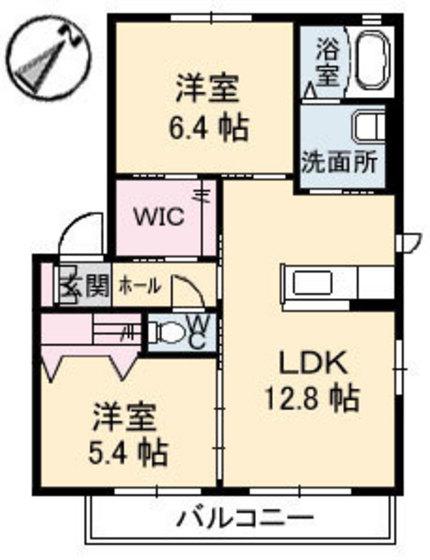 広島電鉄宮島線 高須駅(広島) 徒歩17分 2階建 築16年(2LDK/1階)の間取り写真
