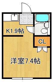 FORZA西工大前(ワンルーム/3階)の間取り写真