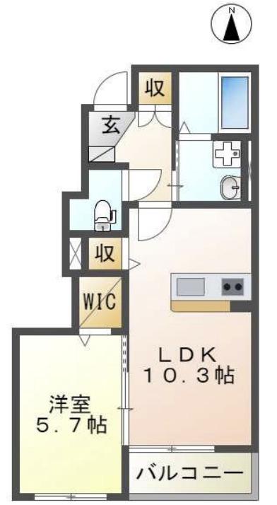 MAISON KS(1LDK/1階)の間取り写真