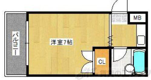パインハイツ新大阪(1K/1階)の間取り写真