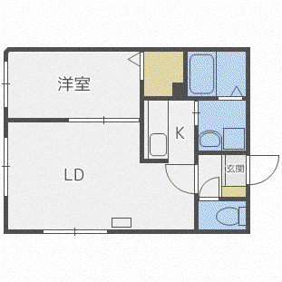 パーチェ宮の森(1LDK/1階)の間取り写真