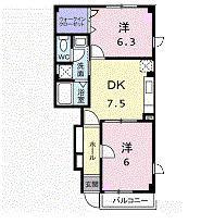 ファミストTAKAYA(2DK/1階)の間取り写真