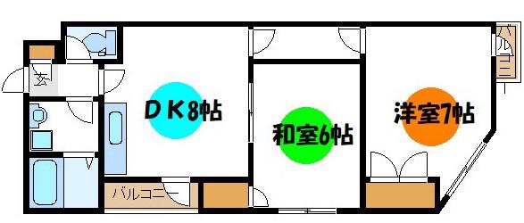 マンションライラック(2DK/3階)の間取り写真